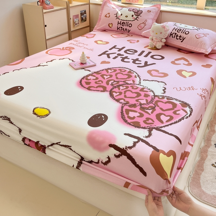 91家纺网 家纺一手货源 找家纺 博雅 2025春夏新款三丽欧大版全棉纯棉单品床笠床笠单件单床笠 全棉大版-甜酷KT