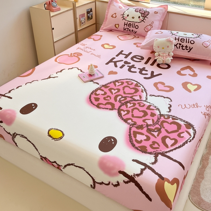 91家纺网 家纺一手货源 找家纺 博雅 2025春夏新款三丽欧大版全棉纯棉单品床笠床笠单件单床笠 全棉大版-甜酷KT