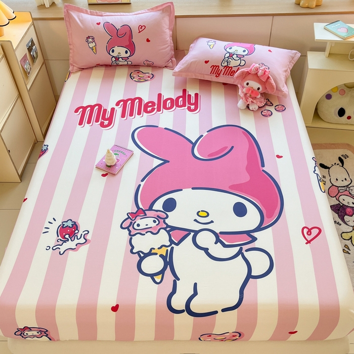 91家纺网 家纺一手货源 找家纺 博雅 2025春夏新款三丽欧大版全棉纯棉单品床笠床笠单件单床笠 全棉大版-甜筒美乐蒂