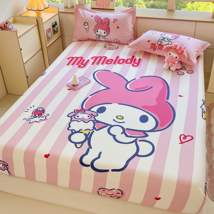 91家纺网 家纺一手货源 找家纺 博雅 2025春夏新款三丽欧大版全棉纯棉单品床笠床笠单件单床笠 全棉大版-甜筒美乐蒂