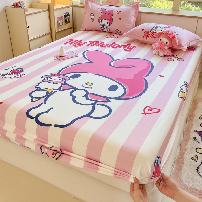 91家纺网 家纺一手货源 找家纺 博雅 2025春夏新款三丽欧大版全棉纯棉单品床笠床笠单件单床笠 全棉大版-甜筒美乐蒂