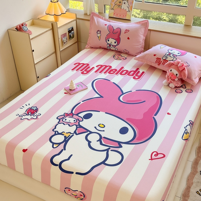 91家纺网 家纺一手货源 找家纺 博雅 2025春夏新款三丽欧大版全棉纯棉单品床笠床笠单件单床笠 全棉大版-甜筒美乐蒂