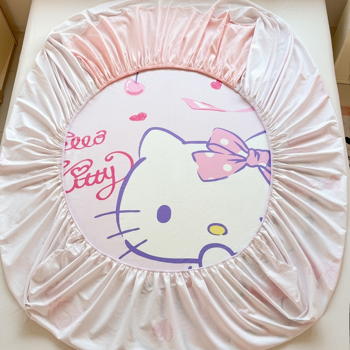 91家纺网 家纺一手货源 找家纺 博雅 2025春夏新款三丽欧大版全棉纯棉单品床笠床笠单件单床笠 全棉大版-甜心KT