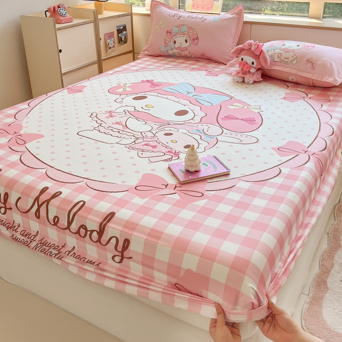 91家纺网 家纺一手货源 找家纺 博雅 2025春夏新款三丽欧大版全棉纯棉单品床笠床笠单件单床笠 全棉大版-玩偶美乐蒂