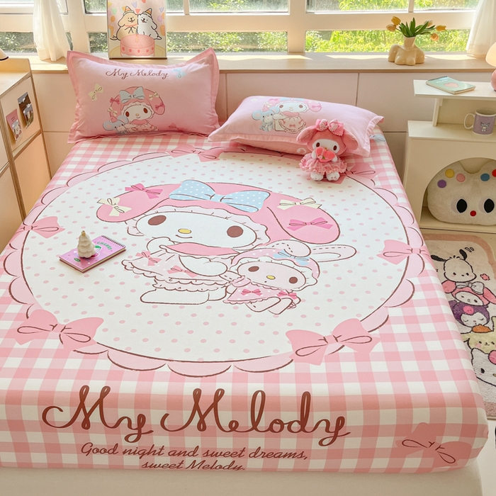 91家纺网 家纺一手货源 找家纺 博雅 2025春夏新款三丽欧大版全棉纯棉单品床笠床笠单件单床笠 全棉大版-玩偶美乐蒂