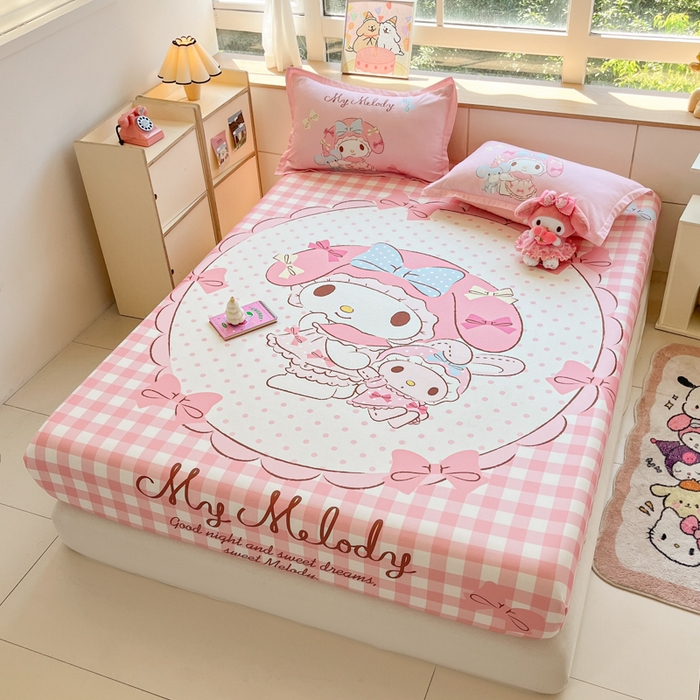 91家纺网 家纺一手货源 找家纺 博雅 2025春夏新款三丽欧大版全棉纯棉单品床笠床笠单件单床笠 全棉大版-玩偶美乐蒂