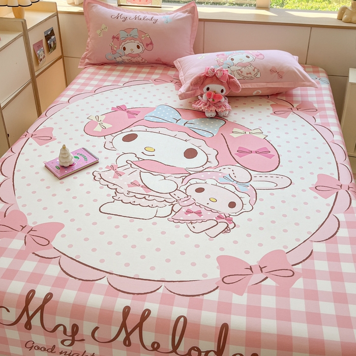 91家纺网 家纺一手货源 找家纺 博雅 2025春夏新款三丽欧大版全棉纯棉单品床笠床笠单件单床笠 全棉大版-玩偶美乐蒂