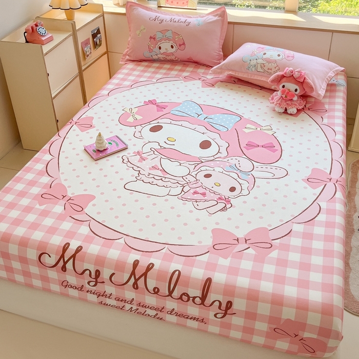 91家纺网 家纺一手货源 找家纺 博雅 2025春夏新款三丽欧大版全棉纯棉单品床笠床笠单件单床笠 全棉大版-玩偶美乐蒂