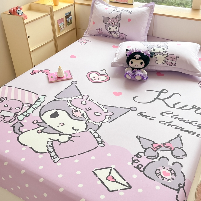 91家纺网 家纺一手货源 找家纺 博雅 2025春夏新款三丽欧大版全棉纯棉单品床笠床笠单件单床笠 全棉大版-晚安库洛米