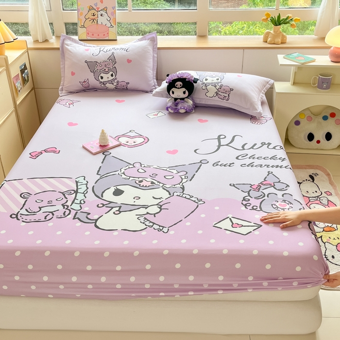 91家纺网 家纺一手货源 找家纺 博雅 2025春夏新款三丽欧大版全棉纯棉单品床笠床笠单件单床笠 全棉大版-晚安库洛米