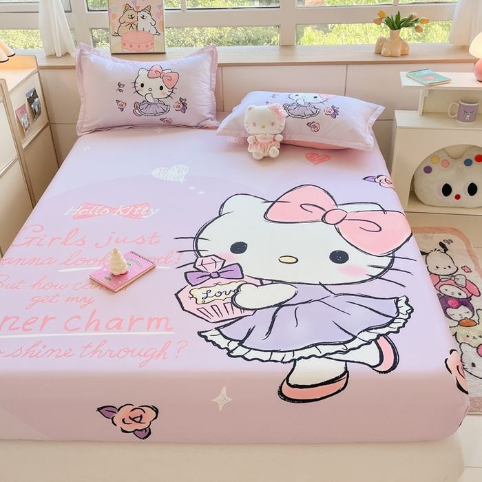 91家纺网 家纺一手货源 找家纺 博雅 2025春夏新款三丽欧大版全棉纯棉单品床笠床笠单件单床笠 全棉大版-香香KT