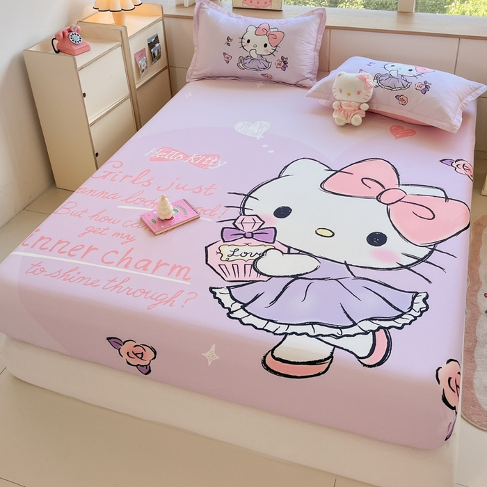 91家纺网 家纺一手货源 找家纺 博雅 2025春夏新款三丽欧大版全棉纯棉单品床笠床笠单件单床笠 全棉大版-香香KT