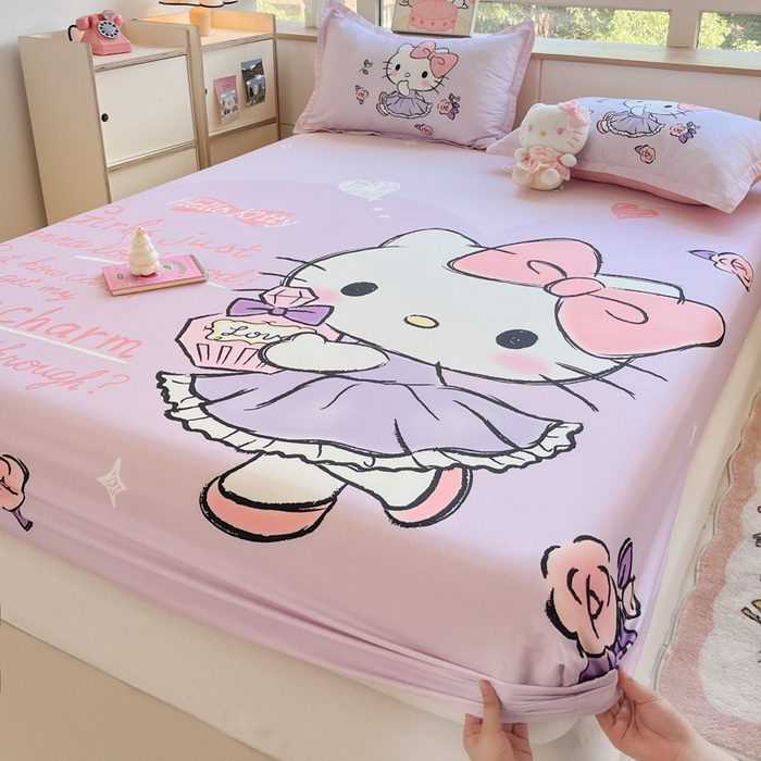 91家纺网 家纺一手货源 找家纺 博雅 2025春夏新款三丽欧大版全棉纯棉单品床笠床笠单件单床笠 全棉大版-香香KT