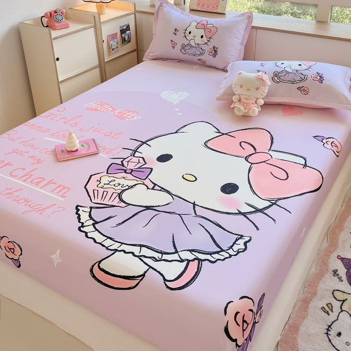 91家纺网 家纺一手货源 找家纺 博雅 2025春夏新款三丽欧大版全棉纯棉单品床笠床笠单件单床笠 全棉大版-香香KT