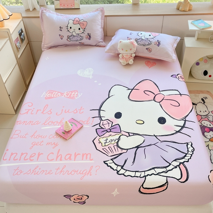 91家纺网 家纺一手货源 找家纺 博雅 2025春夏新款三丽欧大版全棉纯棉单品床笠床笠单件单床笠 全棉大版-香香KT