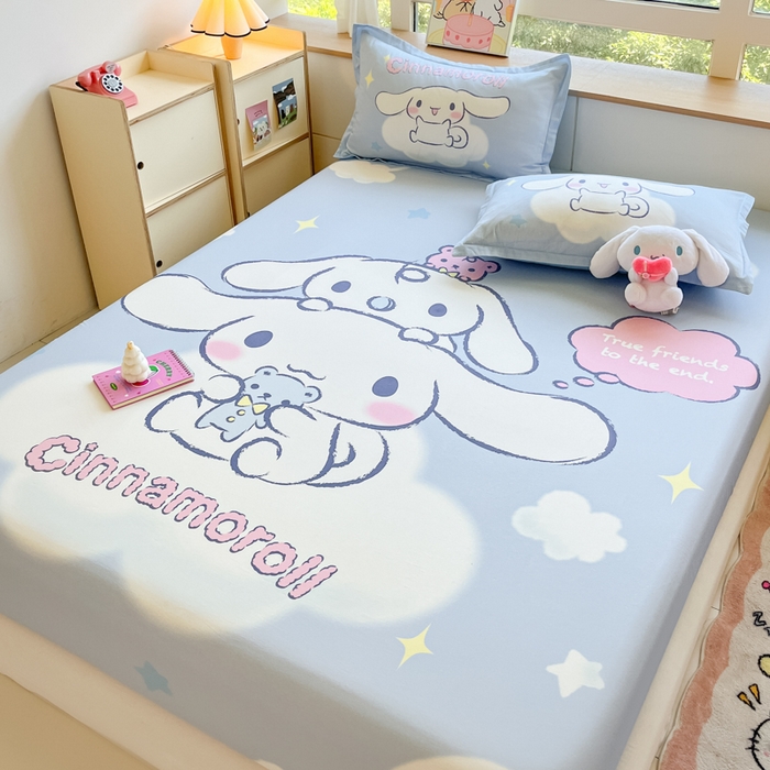 91家纺网 家纺一手货源 找家纺 博雅 2025春夏新款三丽欧大版全棉纯棉单品床笠床笠单件单床笠 全棉大版-云朵玉桂狗