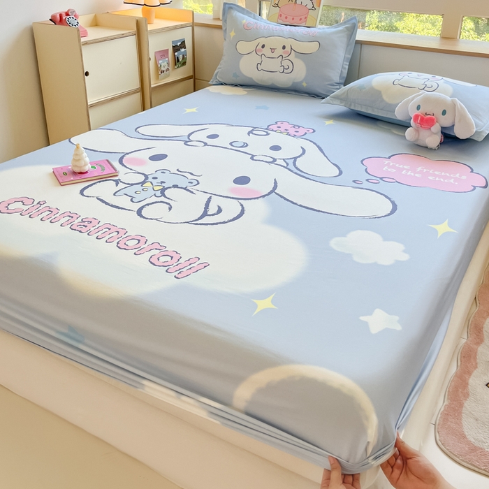 91家纺网 家纺一手货源 找家纺 博雅 2025春夏新款三丽欧大版全棉纯棉单品床笠床笠单件单床笠 全棉大版-云朵玉桂狗