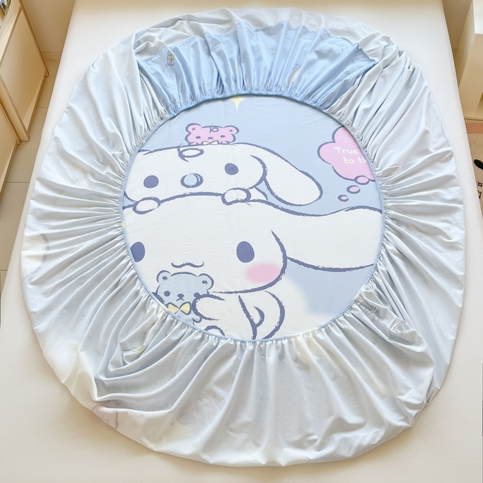 91家纺网 家纺一手货源 找家纺 博雅 2025春夏新款三丽欧大版全棉纯棉单品床笠床笠单件单床笠 全棉大版-云朵玉桂狗