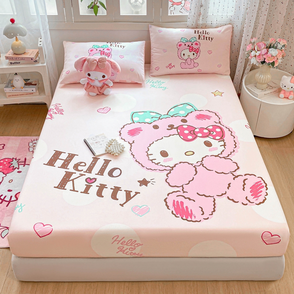 博雅 2025春夏新款三丽欧大版全棉纯棉单品床笠床笠单件单床笠 全棉大版-玩具熊KT