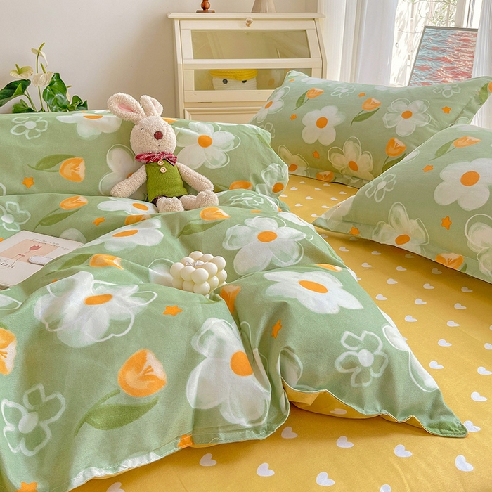 91家纺网 家纺一手货源 找家纺 文黛家居 2025新款植物羊绒亲肤小版花单被套 初语