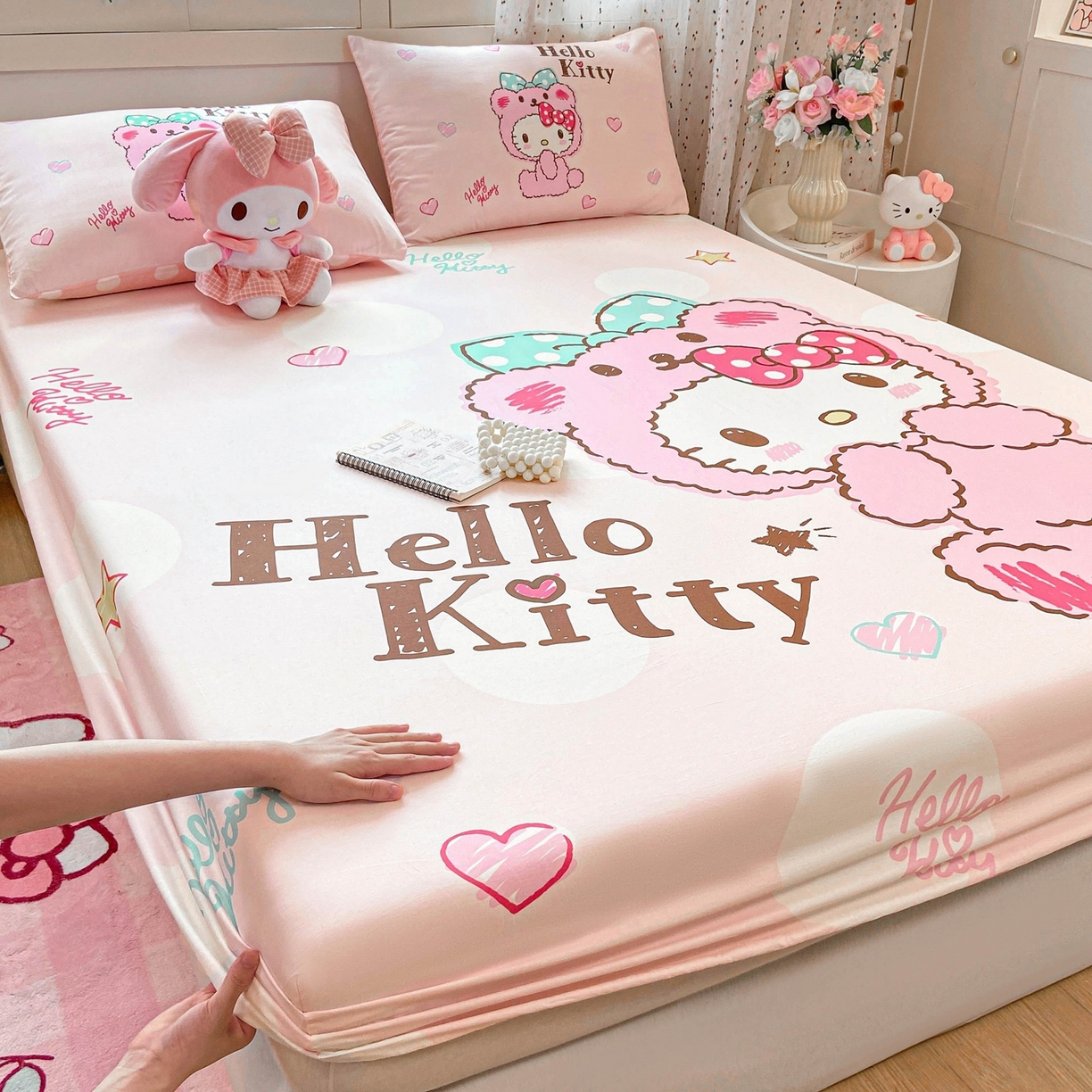 91家纺网 家纺一手货源 找家纺 博雅 2025春夏新款三丽欧大版全棉纯棉单品床笠床笠单件单床笠 全棉大版-玩具熊KT