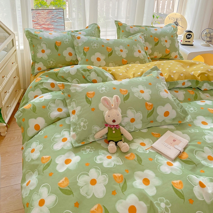 91家纺网 家纺一手货源 找家纺 文黛家居 2025新款植物羊绒亲肤小版花单被套 初语