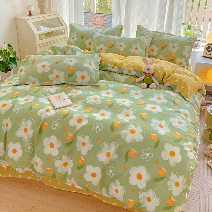 91家纺网 家纺一手货源 找家纺 文黛家居 2025新款植物羊绒亲肤小版花单被套 初语