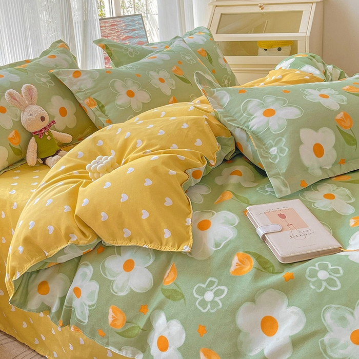 91家纺网 家纺一手货源 找家纺 文黛家居 2025新款植物羊绒亲肤小版花单被套 初语