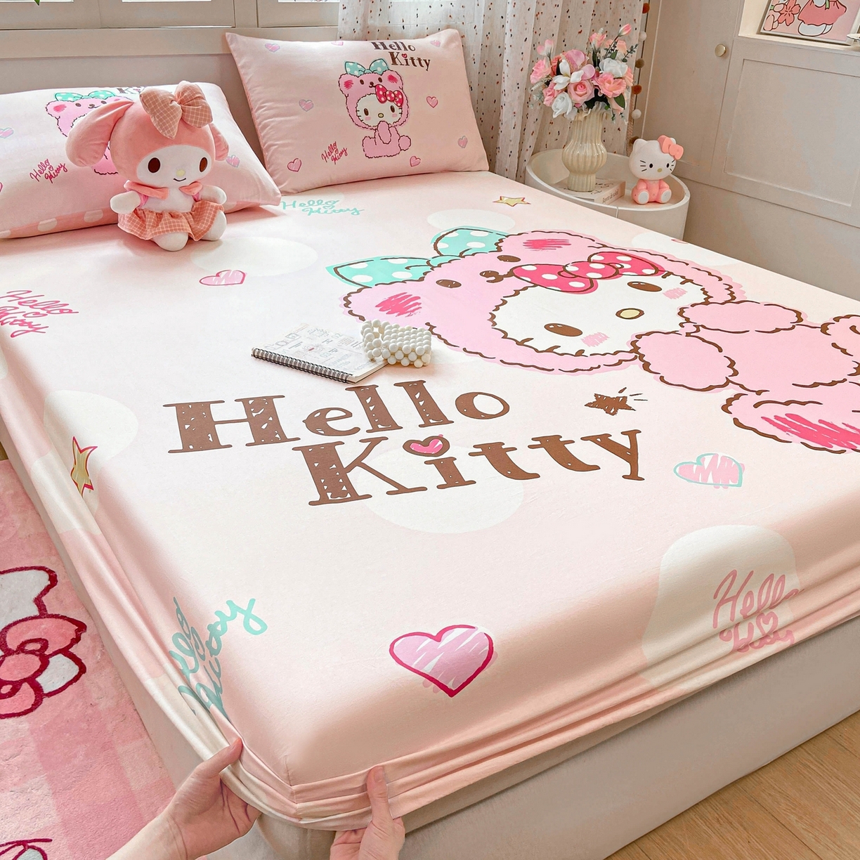 91家纺网 家纺一手货源 找家纺 博雅 2025春夏新款三丽欧大版全棉纯棉单品床笠床笠单件单床笠 全棉大版-玩具熊KT