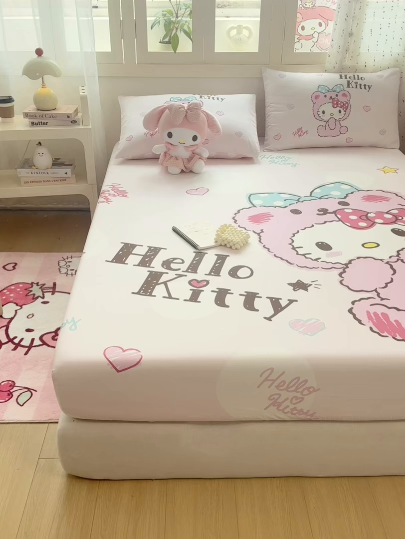 91家纺网 家纺一手货源 找家纺 博雅 2025春夏新款三丽欧大版全棉纯棉单品床笠床笠单件单床笠 全棉大版-玩具熊KT