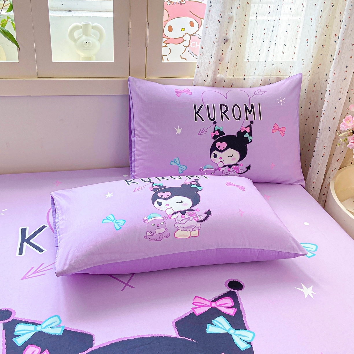 91家纺网 家纺一手货源 找家纺 博雅 2025春夏新款三丽欧大版全棉纯棉单品床笠床笠单件单床笠 全棉大版-小恶魔库洛米