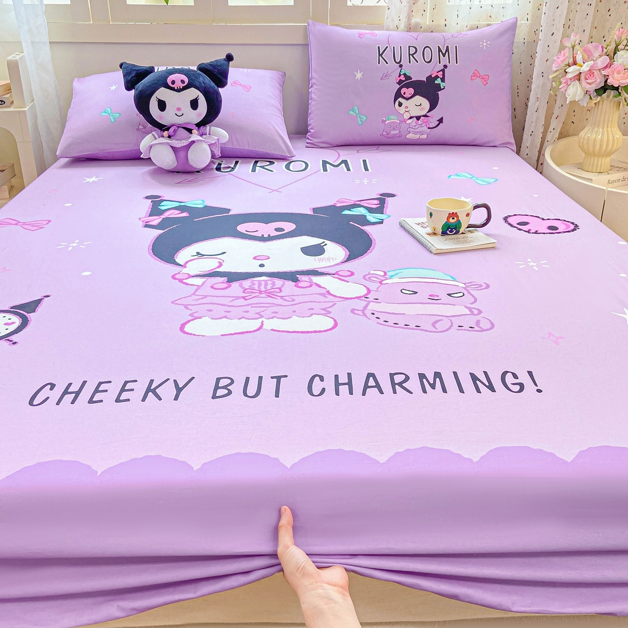 91家纺网 家纺一手货源 找家纺 博雅 2025春夏新款三丽欧大版全棉纯棉单品床笠床笠单件单床笠 全棉大版-小恶魔库洛米