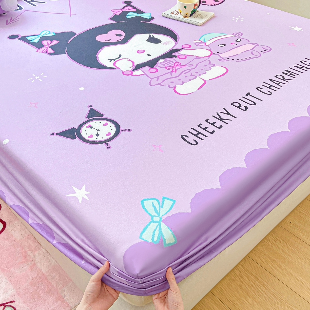 91家纺网 家纺一手货源 找家纺 博雅 2025春夏新款三丽欧大版全棉纯棉单品床笠床笠单件单床笠 全棉大版-小恶魔库洛米