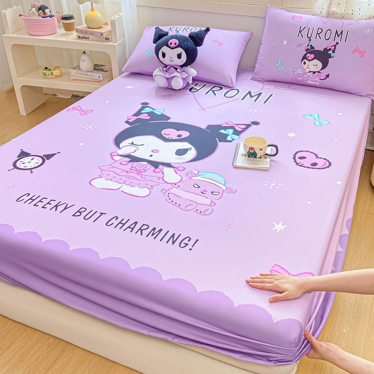 91家纺网 家纺一手货源 找家纺 博雅 2025春夏新款三丽欧大版全棉纯棉单品床笠床笠单件单床笠 全棉大版-小恶魔库洛米