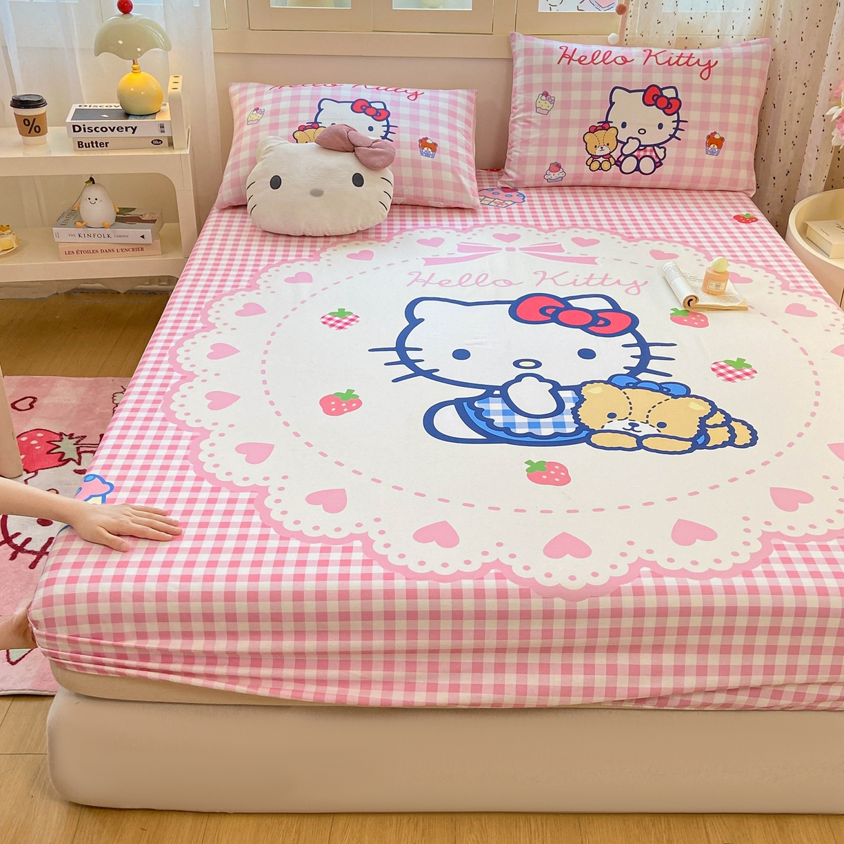 91家纺网 家纺一手货源 找家纺 博雅 2025春夏新款三丽欧大版全棉纯棉单品床笠床笠单件单床笠 全棉大版-小熊饼干KT