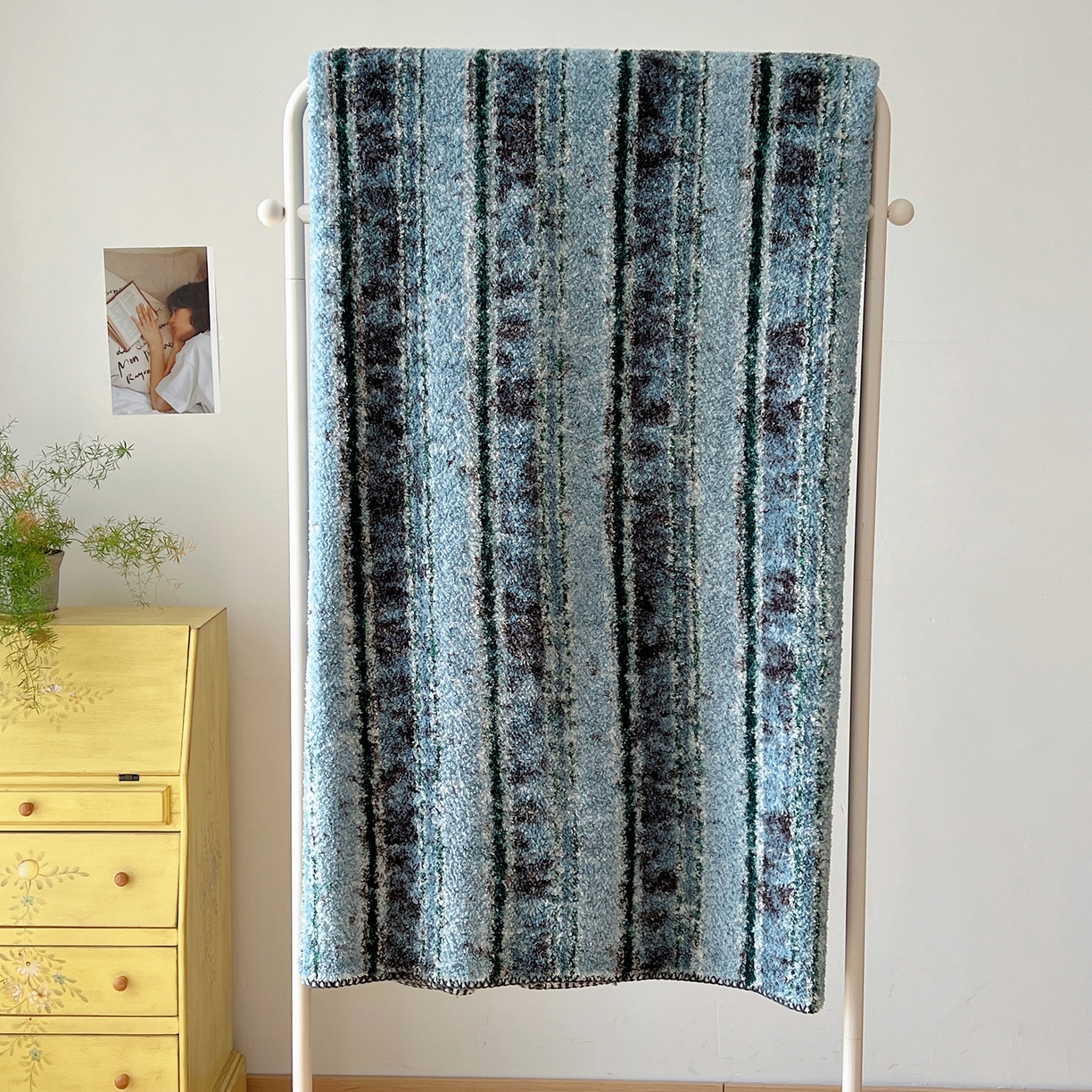 91家纺网 家纺一手货源 找家纺 舒隅家纺 A类高级感半边绒三角针毛毯毯子 黛弦-绿