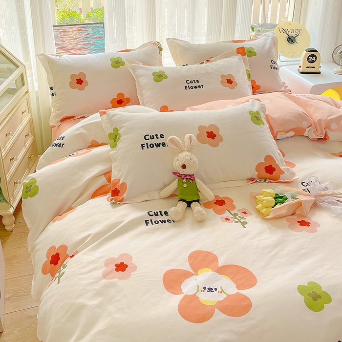 91家纺网 家纺一手货源 找家纺 文黛家居 2025新款植物羊绒亲肤小版花单被套 花香怡人-桔