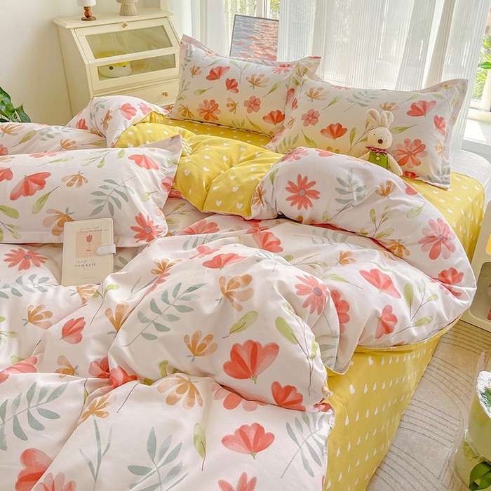 91家纺网 家纺一手货源 找家纺 文黛家居 2025新款植物羊绒亲肤小版花单被套 花伊浓