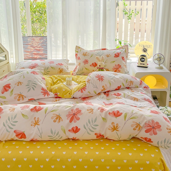 91家纺网 家纺一手货源 找家纺 文黛家居 2025新款植物羊绒亲肤小版花单被套 花伊浓