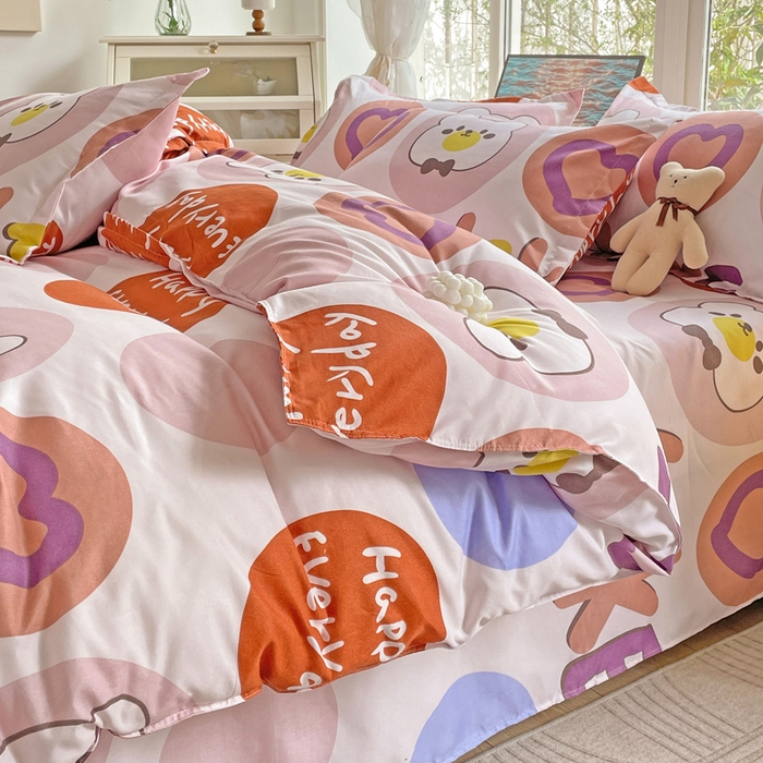 91家纺网 家纺一手货源 找家纺 文黛家居 2025新款植物羊绒亲肤小版花单被套 快乐时光