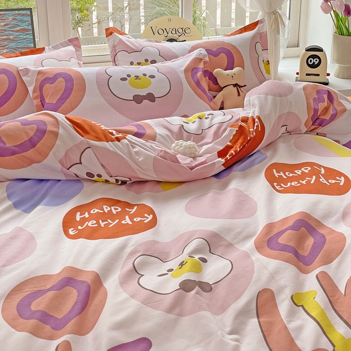 91家纺网 家纺一手货源 找家纺 文黛家居 2025新款植物羊绒亲肤小版花单被套 快乐时光