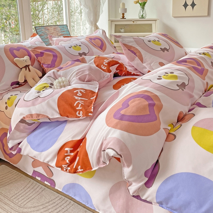 91家纺网 家纺一手货源 找家纺 文黛家居 2025新款植物羊绒亲肤小版花单被套 快乐时光