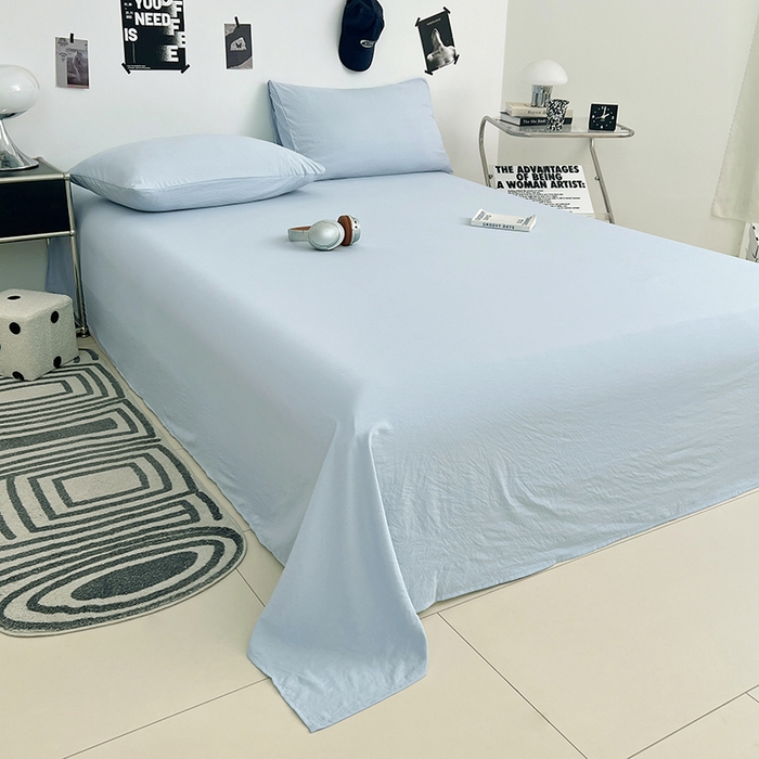 91家纺网 家纺一手货源 找家纺 （总）优尚佳生活馆 2025新款亲肤水洗棉纯色单品床单