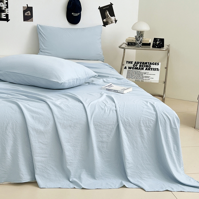 91家纺网 家纺一手货源 找家纺 （总）优尚佳生活馆 2025新款亲肤水洗棉纯色单品床单