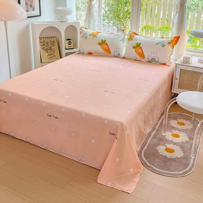 91家纺网 家纺一手货源 找家纺 文黛家居 2025新款植物羊绒亲肤小版花单被套 萝卜兔