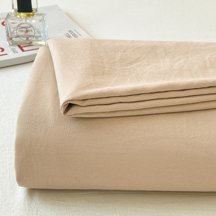 91家纺网 家纺一手货源 找家纺 优尚佳生活馆 2025新款亲肤水洗棉纯色单品床单 伦敦咖