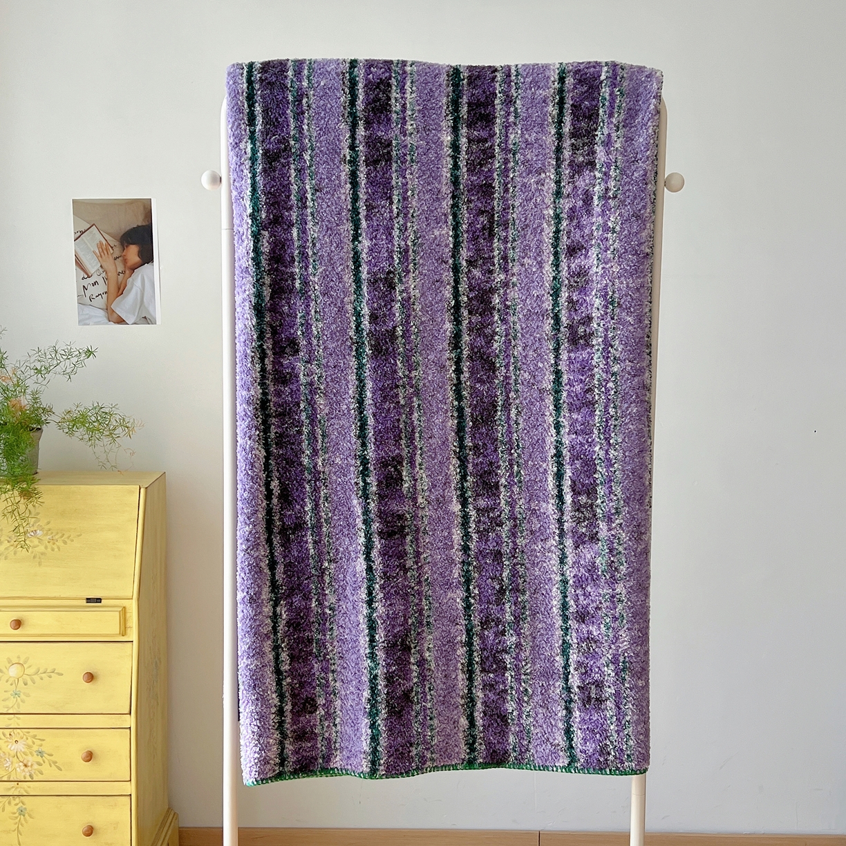 91家纺网 家纺一手货源 找家纺 舒隅家纺 A类高级感半边绒三角针毛毯毯子 黛弦-紫