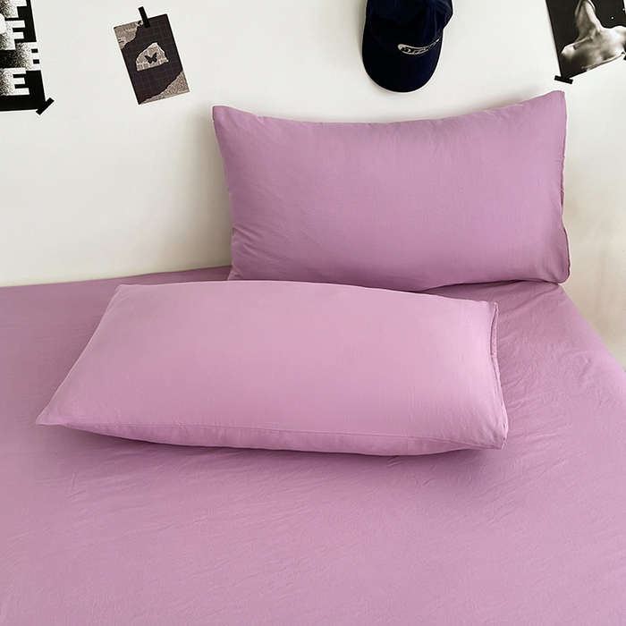 91家纺网 家纺一手货源 找家纺 优尚佳生活馆 2025新款亲肤水洗棉纯色单品床单 帝王紫