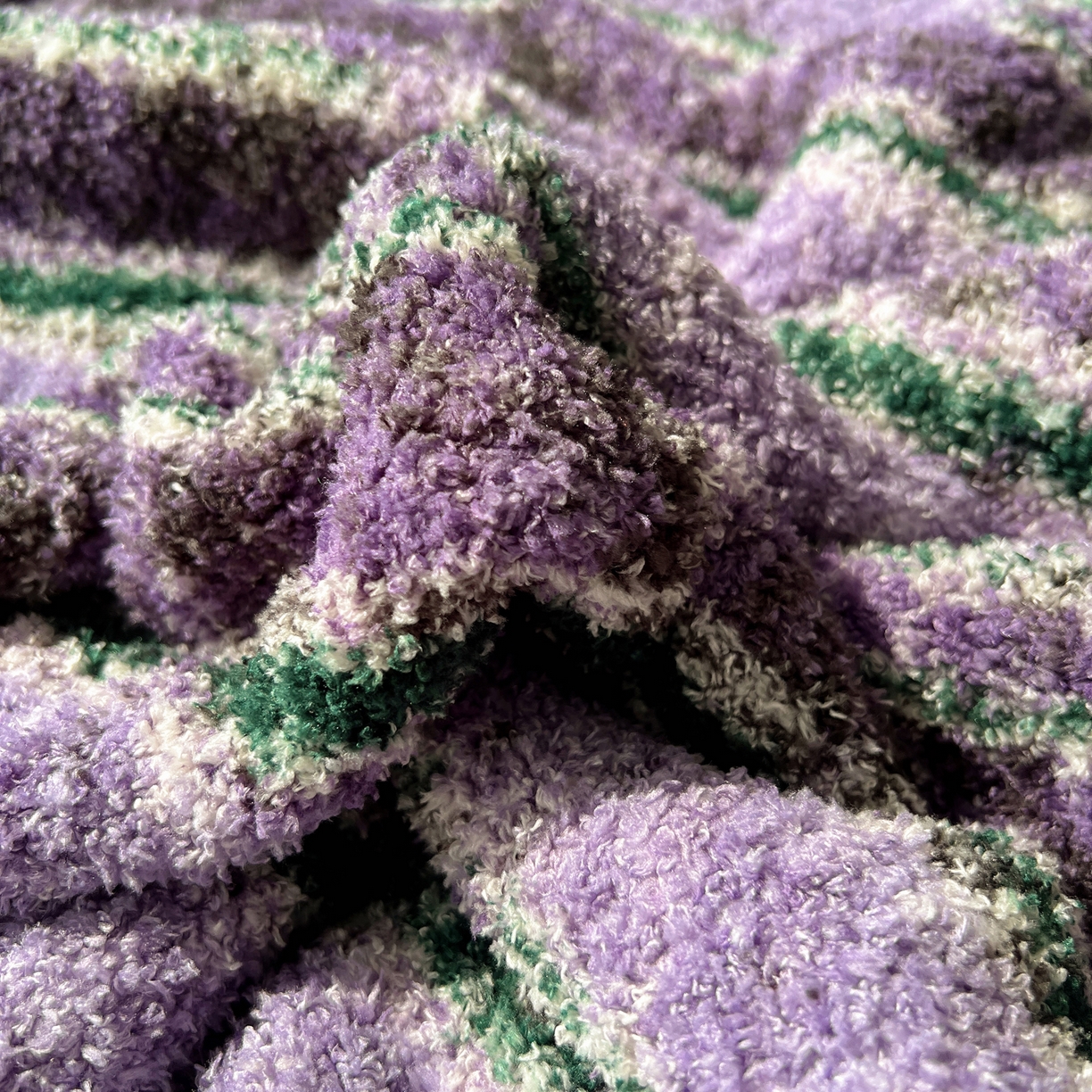 91家纺网 家纺一手货源 找家纺 舒隅家纺 A类高级感半边绒三角针毛毯毯子 黛弦-紫