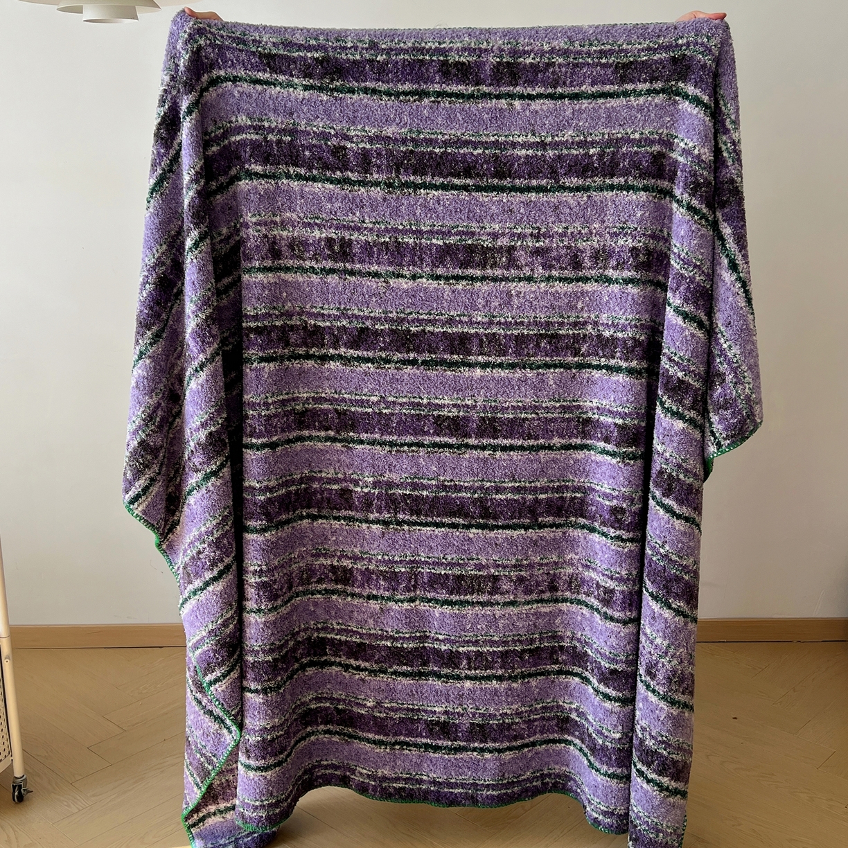 91家纺网 家纺一手货源 找家纺 舒隅家纺 A类高级感半边绒三角针毛毯毯子 黛弦-紫